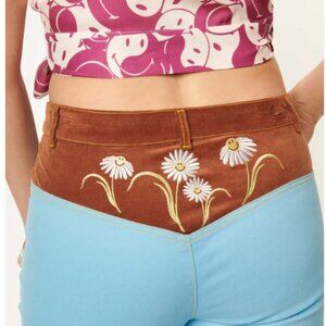 Unique Vintage x Smiley Light Blue Denim Embroidered Jeans